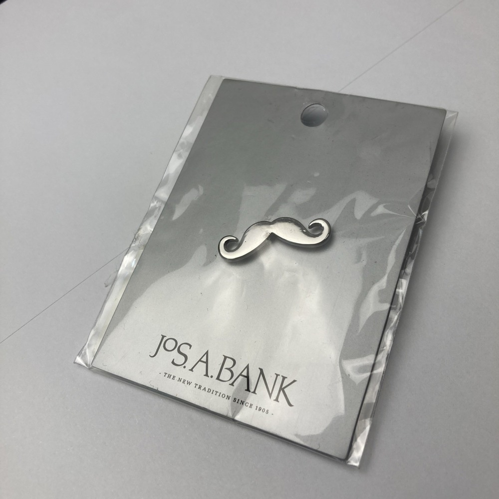 Jos A Bank Mustache Advertising Lapel Tie Pin On Original Cards